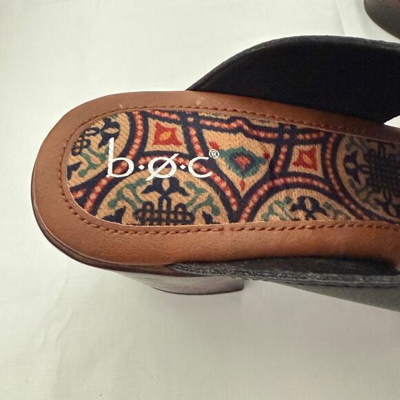 BOC Gina SlipOn Leather Crisscross Platform Sandals Sz 9 Chunky Brown Granny New - Picture 6 of 10